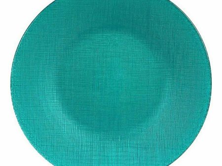 Flat Plate Turquoise Glass 27,5 x 2 x 27,5 cm (6 Units) Online