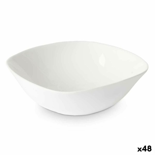 Bowl White 15 x 5 x 15 cm (48 Units) Squared Supply