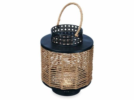 Lantern Black Metal 17 x 23 x 17 cm (4 Units) Rattan For Sale