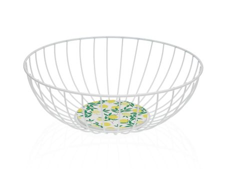 Basket set Versa White Metal Steel MDF Wood 28 x 11 x 28 cm Hot on Sale