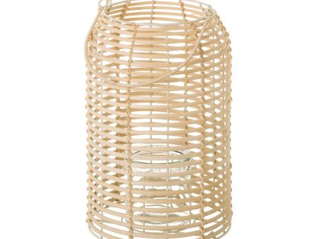 Lantern Natural Iron Rattan 21 x 21 x 32 cm Online Sale