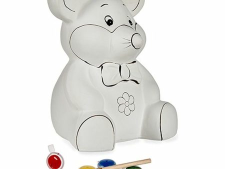 Paint Your Own Money Box Mouse Ceramic 14,7 x 20,8 x 16,3 cm (12 Units) Hot on Sale