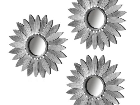 Wall mirror Silver 26 x 1,5 x 26 cm (3 Units) Hot on Sale