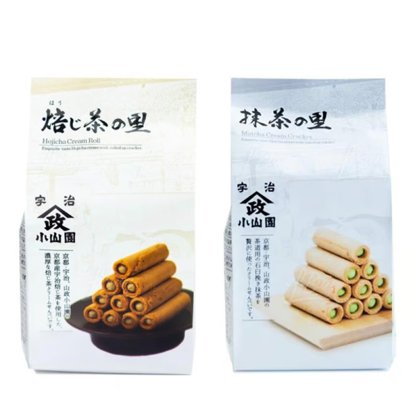 YAMAMASA KOYAMAEN Hojicha Cream Roll   Matcha Cream Cracker Online Sale