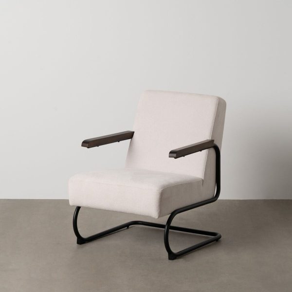 Armchair Black Beige 61 x 70 x 85 cm For Sale