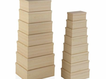 Set of Stackable Organising Boxes Versa Multicolour Cardboard 15 Pieces Sale