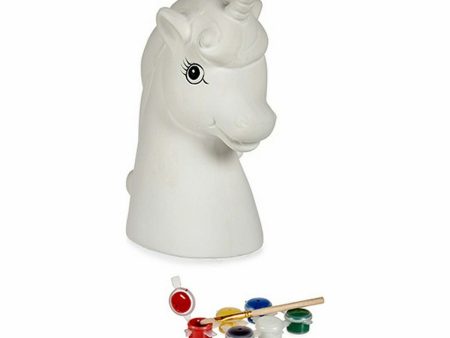 Paint Your Own Money Box Unicorn Ceramic 10 x 14,5 x 8,5 cm (12 Units) For Discount