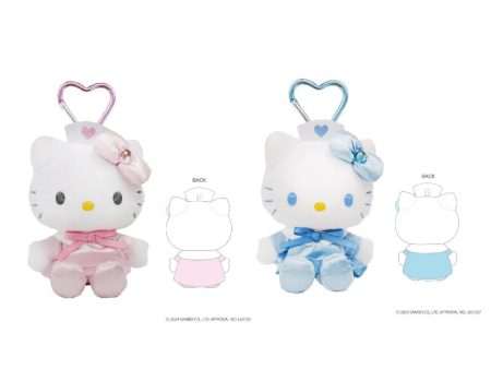 Sanrio - Hello Kitty Plush Keychain    Nurse Pink , Blue For Cheap