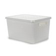 Storage Box with Lid White 40 L Plastic (35 x 25 x 46 cm) Online Hot Sale