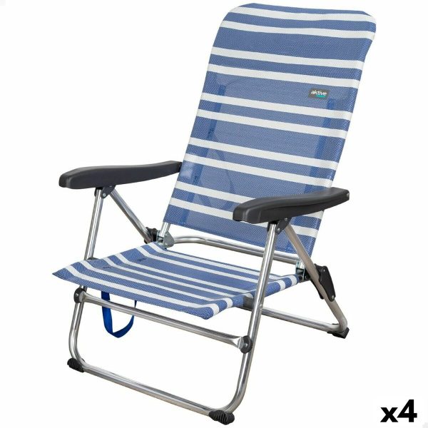 Folding Chair Aktive Mykonos Striped 47 x 85 x 50 cm (4 Units) Hot on Sale