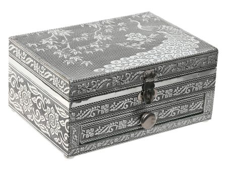 Jewelry box Home ESPRIT Green Silver Wood Aluminium 17,5 x 12,5 x 8,5 cm Sale