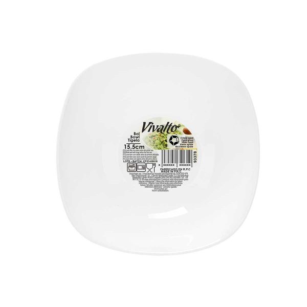 Bowl White 15 x 5 x 15 cm (48 Units) Squared Supply