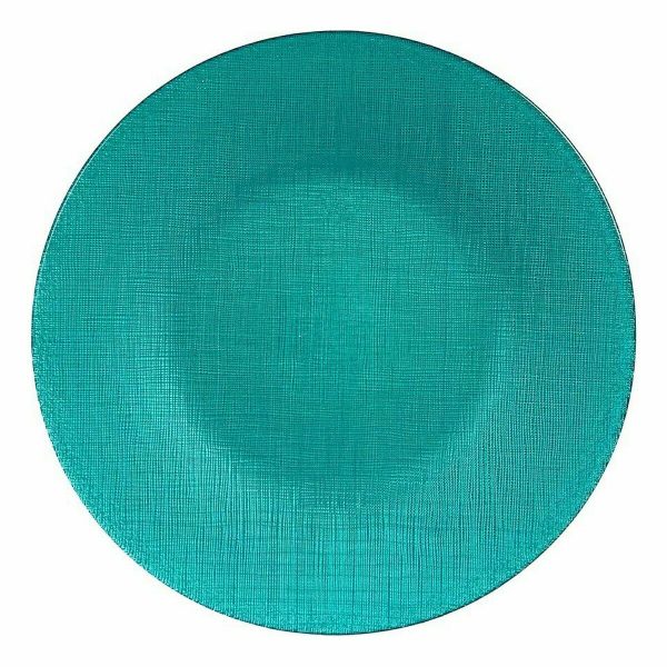 Flat Plate Turquoise Glass 27,5 x 2 x 27,5 cm (6 Units) Online