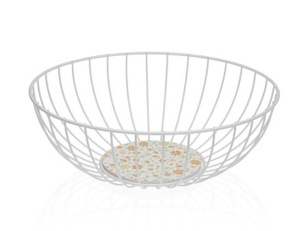 Basket set Versa White Metal Steel MDF Wood 28 x 11 x 28 cm Sale