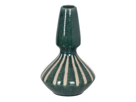 Vase White Green Ceramic 19,3 x 19,3 x 31,2 cm For Sale