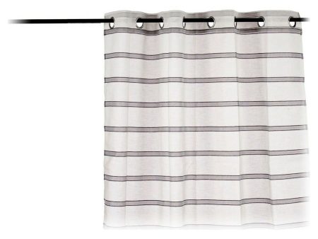 Curtain Net curtain Stripes Grey Polyester (140 x 260 cm) For Sale