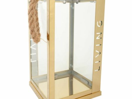 Lantern Alexandra House Living Gold Glass Stainless steel 18 x 30 x 18 cm Supply