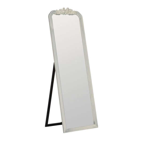 Free standing mirror White Crystal Paolownia wood 60 x 180 x 4 cm Cheap