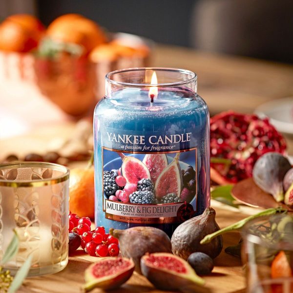 Scented Candle Yankee Candle Classic Large Jar Candles Fig Blackberry 623 g Hot on Sale