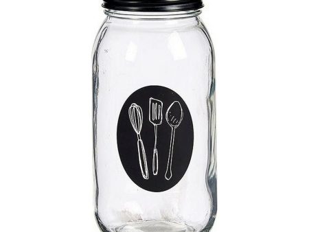 Cutlery Organiser 840 ml Metal Transparent Glass 9 x 17 x 9 cm For Sale