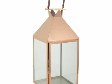 Lantern Alexandra House Living Copper Glass Stainless steel 28 x 66 x 29 cm Discount