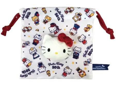 Sanrio - Boa Face Drawstring Bag   Kitty is Always by your Side Hot on Sale