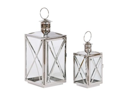 Lantern Home ESPRIT Silver Crystal Steel Chromed 16 x 15 x 32 cm (2 Pieces) Sale