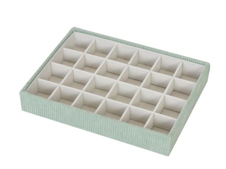 Jewelry box Versa Green Polyester Cardboard 19 x 4 x 25 cm Hot on Sale