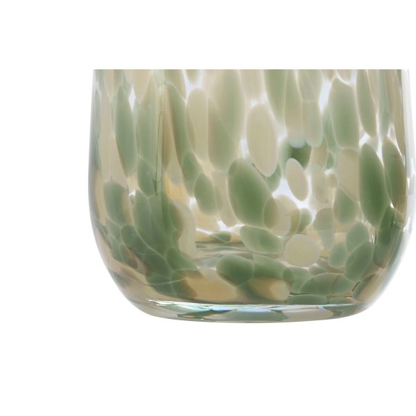 Vase Home ESPRIT Green Cream Crystal Modern 12,5 x 12,5 x 30 cm Supply