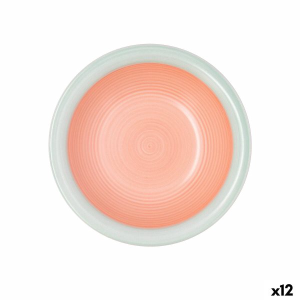 Deep Plate Quid Kaleido Green Coral Ceramic Ø 21,5 cm (12 Units) Online Sale