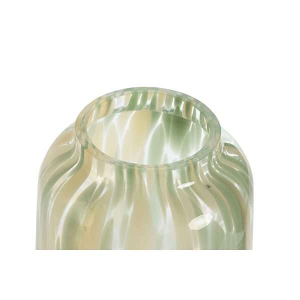 Vase Home ESPRIT Green Cream Crystal Modern 12,5 x 12,5 x 30 cm Supply