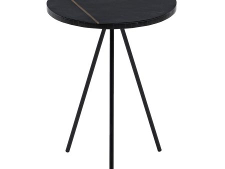 Side table Black Golden 38 x 38 x 43 cm For Sale