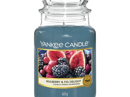 Scented Candle Yankee Candle Classic Large Jar Candles Fig Blackberry 623 g Hot on Sale