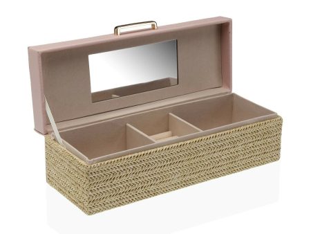 Jewelry box Versa Pink Wood 10 x 9,5 x 28 cm Discount