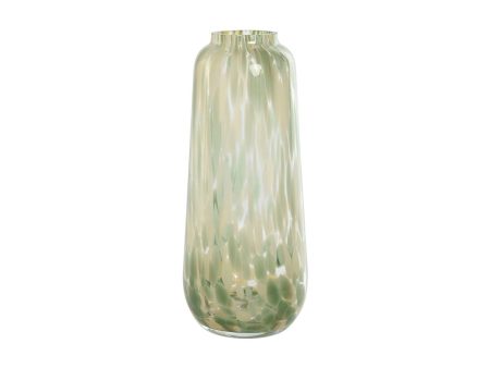 Vase Home ESPRIT Green Cream Crystal Modern 12,5 x 12,5 x 30 cm Supply