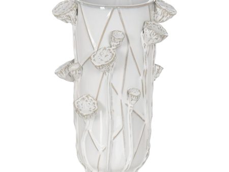 Vase White Ceramic 25,5 x 24 x 41 cm For Discount