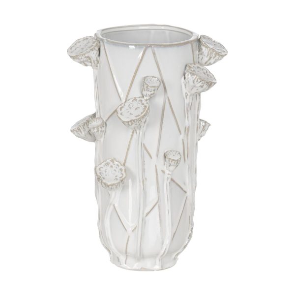 Vase White Ceramic 25,5 x 24 x 41 cm For Discount