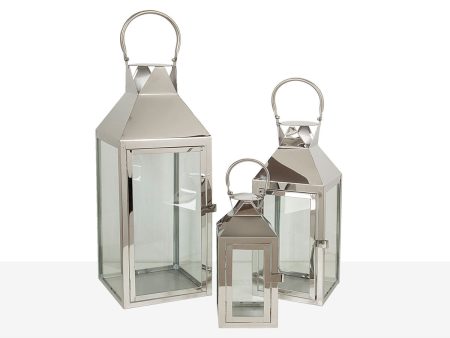 Lantern Romimex Silver Metal 18 x 53 x 18 cm For Discount