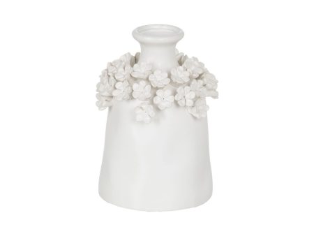 Vase White Ceramic 17 x 17 x 23 cm For Sale