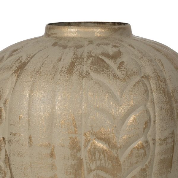 Vase Beige Golden Iron 25 x 25 x 33 cm Supply