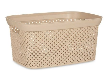 Basket Beige Plastic 10 L 24 x 17 x 35 cm Discount