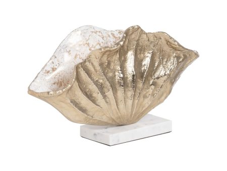 Centerpiece White Champagne Aluminium Marble 33 x 18 x 18 cm Hot on Sale