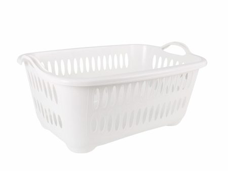 Laundry basket Tontarelli Cover line With handles Plastic White 62,5 x 44,5 x 27,5 cm (12 Units) Online