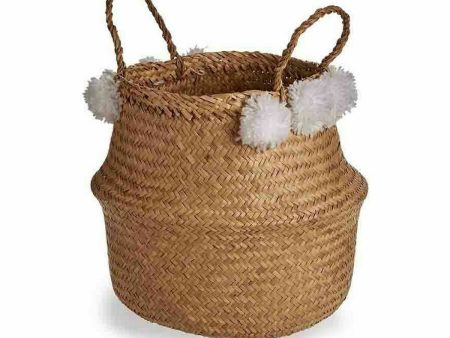 Decorative basket White Natural Rushes 25 L 30 x 35,5 x 31 cm (8 Units) Supply