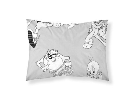 Pillowcase Looney Tunes White Black Multicolour 175 Threads 50x80cm 50 x 80 cm 100% cotton Online Hot Sale