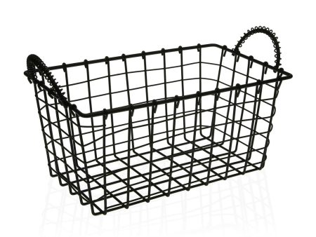 Multi-purpose basket Versa Black Steel 23 x 14,5 x 37 cm Cheap