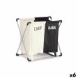 Laundry basket White Black Metal 60 x 34 x 56 cm Double (6 Units) on Sale