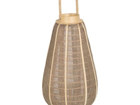 Lantern Candleholder Lantern Beige Natural Jute Crystal 31 x 31 x 55 cm Supply