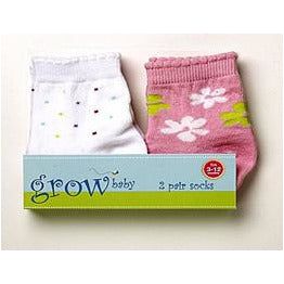 Grow Baby Girl 2 Piece Computer Fashion Socks Nonskid 3-12 m For Discount